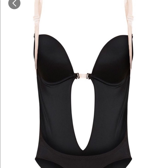 Black Shapewear Plunge Bodysuit - Picture 2 of 2